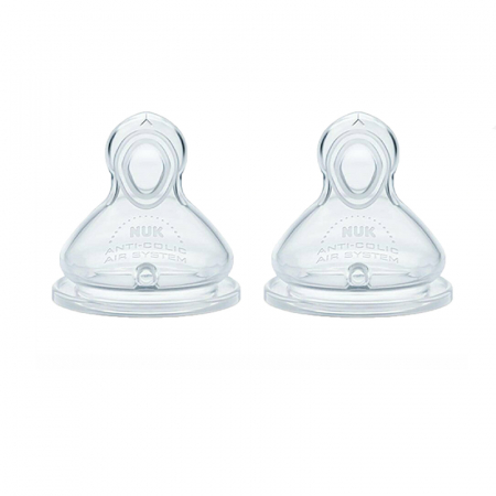 Biberoane si tetine - Set 2 tetine din silicon Y Nuk First Choice+ 721329, Transparent