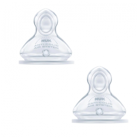 Biberoane si tetine - Set 2 tetine din silicon S Nuk First Choice+ 709244, Transparent