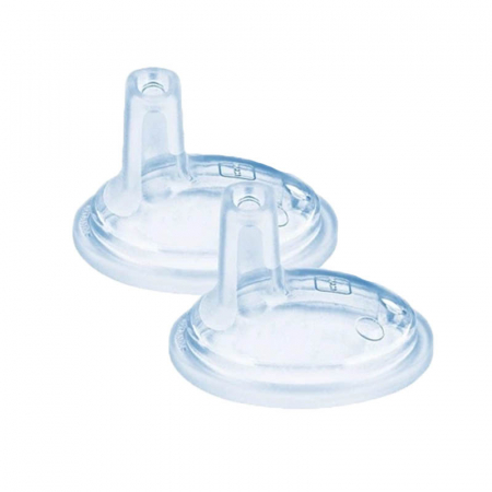 Biberoane si tetine - Set 2 tetine tip cioc din silicon Extra Soft Cup Spout MAM 698445, Transparent