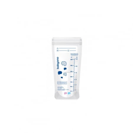 Recipiente pentru stocarea laptelui - Set 20 pungi pentru stocarea laptelui matern BabyOno 1099, Alb
