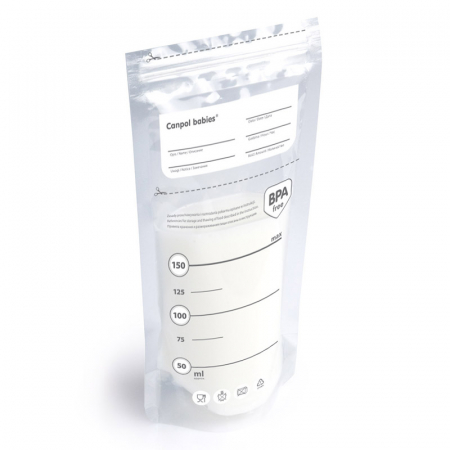 Set 20 pungi sterile pentru stocarea laptelui matern Canpol Babies 70/001, Alb [5]