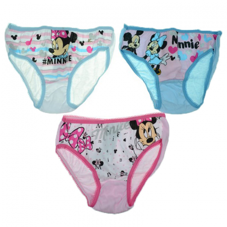 Lenjerie intima - Set 3 chiloti pentru fete Sun City Minnie Mouse TH3024-122-128-cm, Multicolor