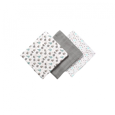 Set 3 paturici muselina din bambus si bumbac pentru bebelusi 70 x 70 cm BabyOno 397/02, Multicolor [2]