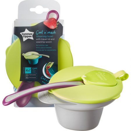 Set 3 piese castron si lingurita Tommee Tippee 467027, Multicolor [1]