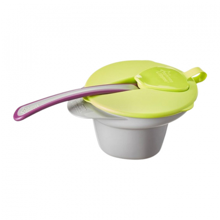 Vesela si tacamuri bebelusi - Set 3 piese castron si lingurita Tommee Tippee 467027, Multicolor