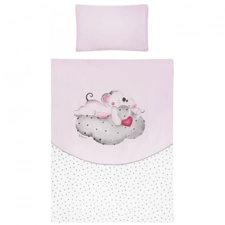 Set 3 piese lenjerie de pat pentru copii 100 x 135 cm Malenstwo Belisima P02-0286, Roz [1]