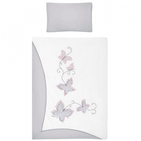 Accesorii camera bebe - Set 2 piese lenjerie de pat pentru copii, 100 x 135 cm, Papilo Belisima P02-0447-3, Gri