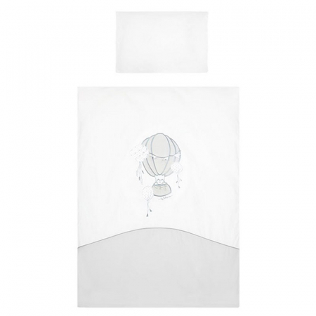 Set 3 piese lenjerie de pat pentru copii 90 x 120 cm Baloniki Belisima P02-0048, Gri [1]