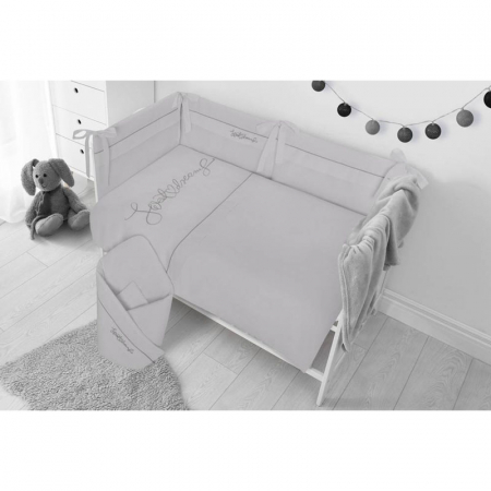 Set 3 piese lenjerie de pat pentru copii 100 x 135 cm Sweet Dreams Belisima P02-0537, Gri [4]