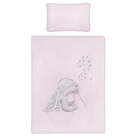 Accesorii camera bebe - Set 2 piese lenjerie de pat pentru copii, 90 x 120 cm, Andre Belisima P02-0241-3, Roz