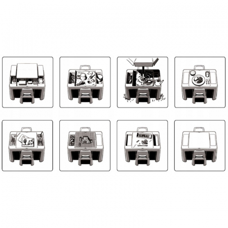 Set 3 piese masa de joaca cu doua scaune pentru copii Multifun Tega Baby TI-011-172, Gri [2]