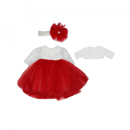 Rochite elegante de la 0 la 9 luni - Set 3 piese pentru fete Mini Bimbi RBMB3-RO