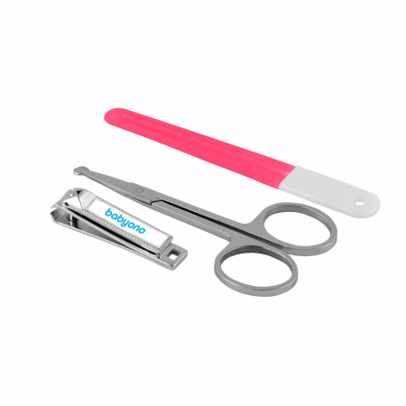 Articole de ingrijire - Set 3 piese pentru manichiura copii BabyOno 068R, Roz