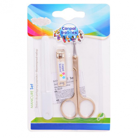 Set 3 piese pentru manichiura copii Canpol Babies 9/809, Alb [1]