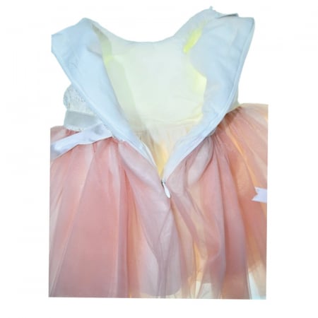 Set 3 piese rochie eleganta pentru botez, pentru fete, Mini Junior 3669-56-62, Roz [3]