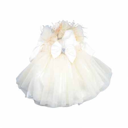 Set 3 piese rochie eleganta pentru fete Micul Vip SBF-4, Corai [2]