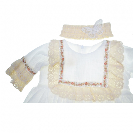 Set 3 piese rochie eleganta pentru fete Mini Bimbi MIBIM-1, Alb [5]