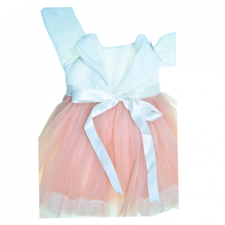 Set 3 piese rochita, bentita si botosei pentru fete Mini Junior SET-1234, Coral [6]