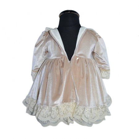 Set 3 piese rochita, turban si botosei pentru fete Mini Junior RCHB-MJ1, Bej [1]