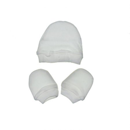 Set 3 piese salopeta cu maneca lunga, caciula si manusi Mini Junior SBMJ-5, Crem [3]