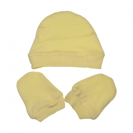Set 3 piese salopeta cu maneca lunga, caciula si manusi pentru copii Little Life DL128, Galben [1]