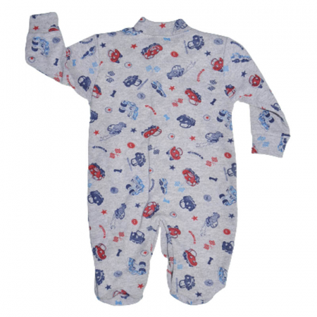 Set 3 piese salopeta cu maneca lunga, caciula si manusi pentru baieti Minipety MP235, Gri [1]