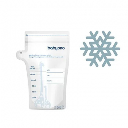 Set 30 pungi pentru depozitarea laptelui matern BabyOno 1084, Transparent [3]