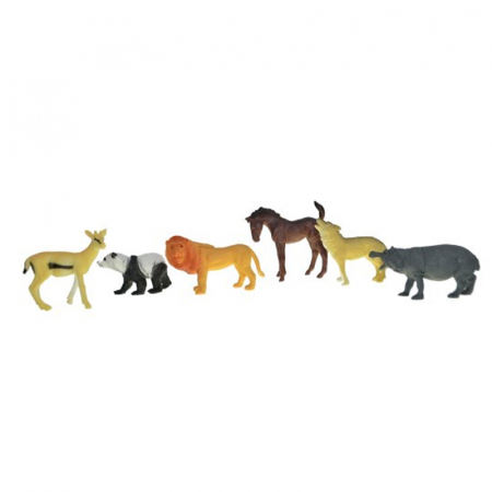 Joaca, activitati si ambalaje - Set 6 animale salbatice 10 cm Ucok BB524356, Multicolor