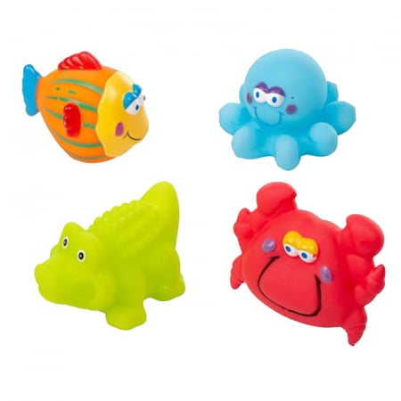 Jucarii bebelusi - Set 4 jucarii pentru baie Akuku A0362-1, Multicolor