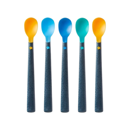 Vesela si tacamuri bebelusi - Set 5 lingurite pentru copii, Tommee Tippee 471963, Multicolor