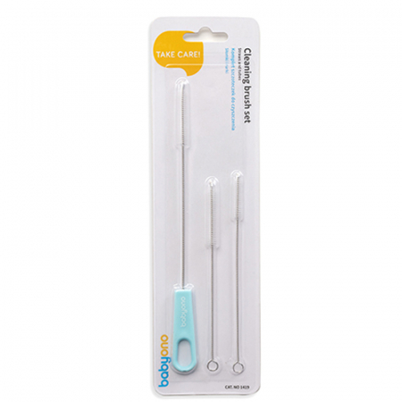 Set 3 perii pentru curatarea paielor BabyOno 1419, Turcoaz [1]