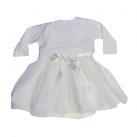 Set 4 piese rochie eleganta din dantela, pentru botez, pentru fete, Mini Junior 3664-56-62, Alb [1]