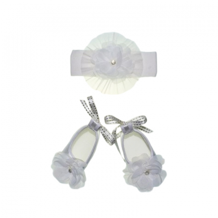 Set 4 piese rochie eleganta din dantela, pentru botez, pentru fete, Mini Junior 3664-56-62, Alb [2]