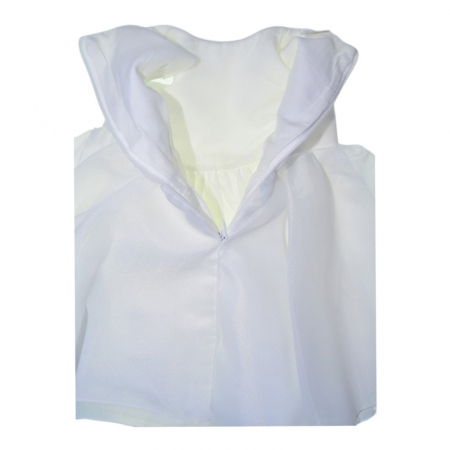 Set 4 piese rochie eleganta din satin, pentru botez, pentru fete, Mini Junior 3665-56-62, Alb [5]