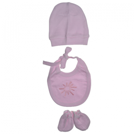 Set 4 piese salopeta cu maneca lunga, caciula, manusi si baveta pentru fete Zuff S010823-2, Roz [2]