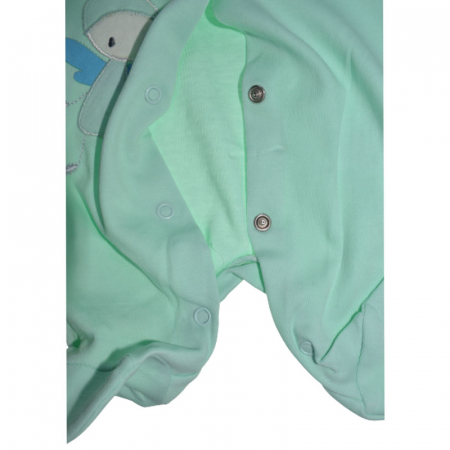 Set 4 piese salopeta cu maneca lunga, caciula, manusi si baveta pentru baieti Zuff S010823-1, Verde [3]