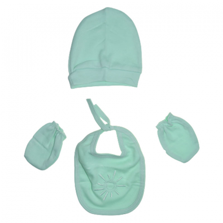 Set 4 piese salopeta cu maneca lunga, caciula, manusi si baveta pentru baieti Zuff S010823-1, Verde [2]