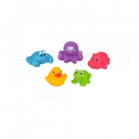 Joaca, activitati si ambalaje - Set 5 jucarii pentru baie Akuku A0363, Multicolor