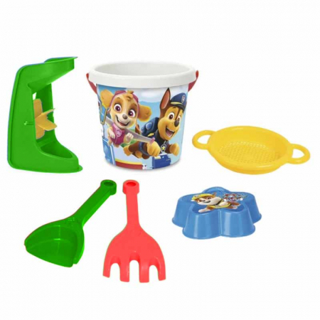 Jucării pentru nisip si baloane de sapun - Set 6 piese galeata pentru nisip Paw Patrol Nickelodeon 811539, Multicolor