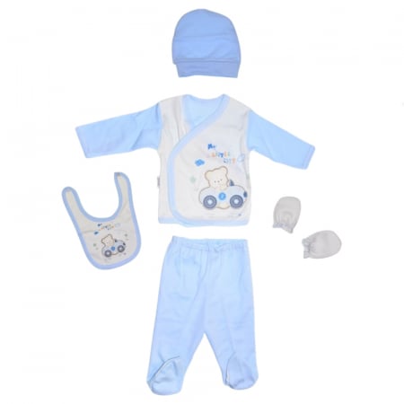 Compleuri baieti maneca lunga - Set 5 piese pentru baietel Mini Junior SET-517, Albastru