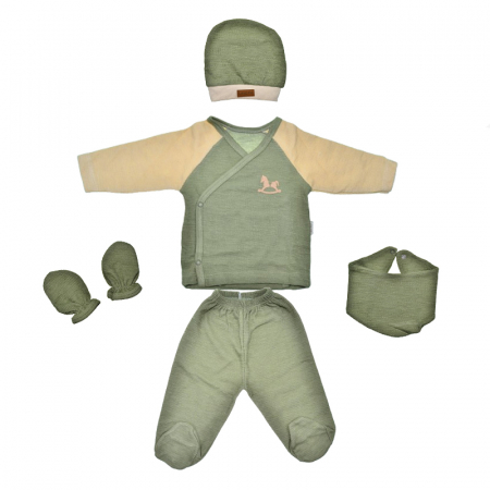 Compleuri baieti maneca lunga - Set 5 piese pentru baieti Mini Junior SET-5PMJ4, Verde