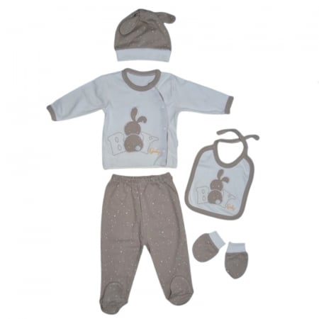Compleuri baieti maneca lunga - Set 5 piese pentru baieti Mini Junior SET-MJ5P, Bej