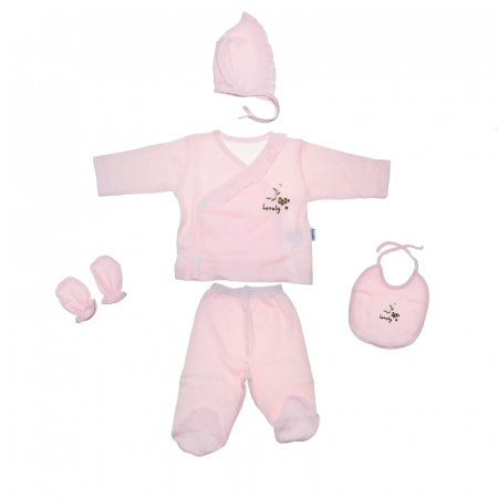 Compleuri  fete maneca lunga - Set 5 piese pentru fete Mini Junior SET-5PMJ2, Roz