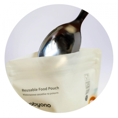 Punga reutilizabila pentru maSet 5 pungi reutilizabile pentru stocarea alimentelor BabyOno 1467ML, Multicolorncare copii Akuku A0056, Multicolor [4]