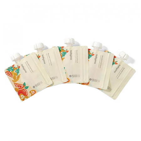 Vesela si tacamuri bebelusi - Punga reutilizabila pentru maSet 5 pungi reutilizabile pentru stocarea alimentelor BabyOno 1467ML, Multicolorncare copii Akuku A0056, Multicolor