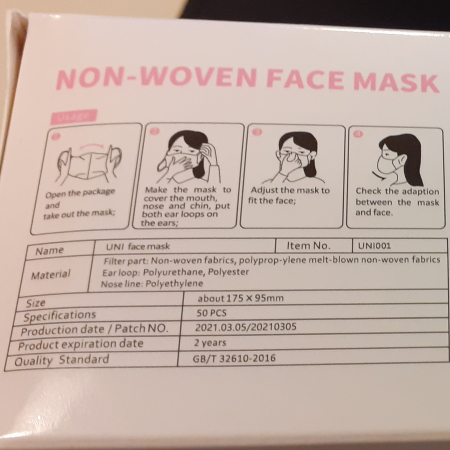 Set 50 bucati masti faciale de unica folosinta cu 3 straturi pentru protectie Susino 750050, Roz [3]