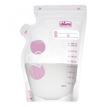 Set 30 pungi pentru depozitarea laptelui matern Chicco 144006, Transparent [1]