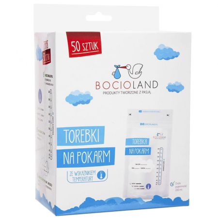 Recipiente pentru stocarea laptelui - Set 50 pungi pentru depozitarea laptelui matern Bocioland B0C0158, Transparent