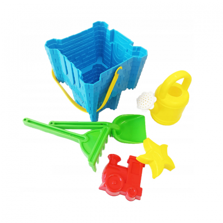 Jucării pentru nisip si baloane de sapun - Set 6 piese pentru nisip galeata castel Toyz 000825, Albastru
