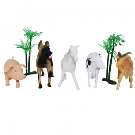 Joaca, activitati si ambalaje - Set 8 figurine animale 12 cm OEM 566468-6, Multicolor